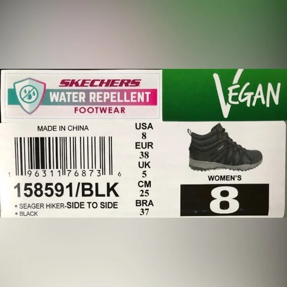 SKECHERS BOOTS Seager Hiker lace up boots in black . NEW WITH TAGS - Picture 6 of 12